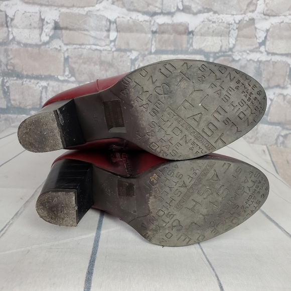 Vangelo Donna Mid Calf  Heeled Dress Boot Bordo Red 37/6.5 - Picture 10 of 16